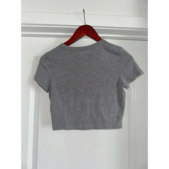 Wild Fable Charcoal Short Sleeve Crop Top - Picture 5 of 7